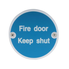 Signage Fire Door Keep Locked 76mm dia SAA