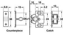 Twin Roller Catch Sprung Steel  Burnished