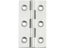 75x42x2mm Satin Chrome Plated Broad Brass Butt Hinge