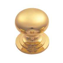 25mm Victorian Cupboard Knob (One Piece With Fixed Rose) PB