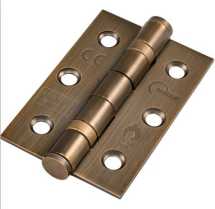 76x51x2mm Matt Antique Brass Ball Bearing Hinge Grade 7