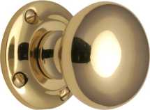 Victoria Polished Brass Round Mortice Knob 57mm