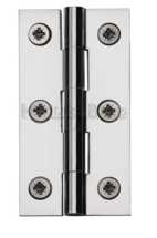 76x41mm Polished Chrome Hinges c/w Screws